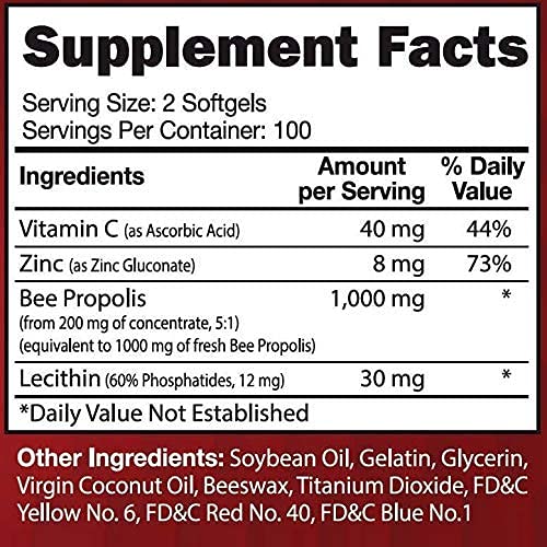 YongWell Super Bee Propolis Complex High Concentrate Propolis Capsules, 200 Count