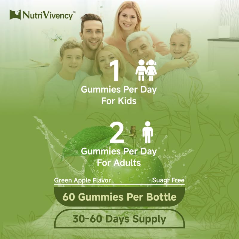 NutriVivency Liposomal L-Theanine Gummies, 60 Count