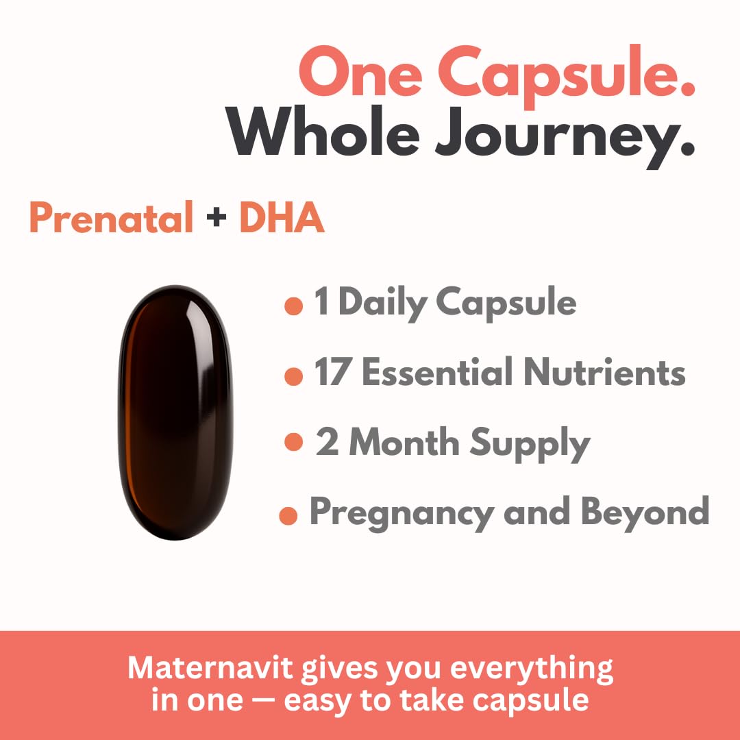 AlphaHealth+ MaternaVit 1 a day Prenatal Vitamins Softgel, 60 Count