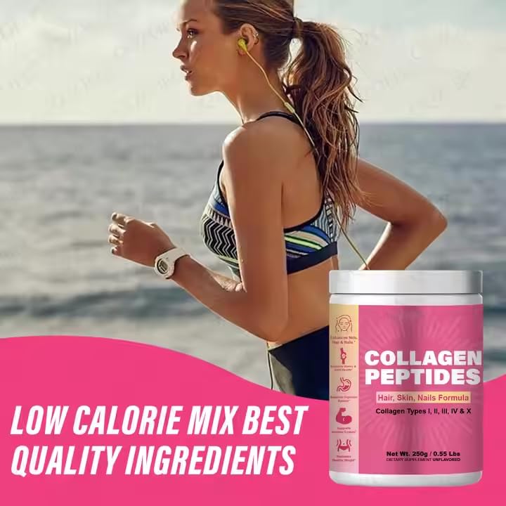 Okian Collagen Peptide Powder for Skin, Hair and Joint Support 120 Capsules