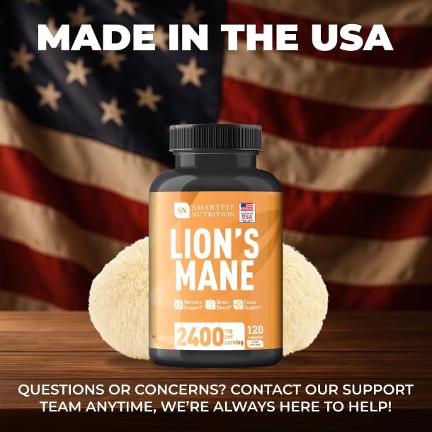 SN SMARTFIT NUTRITION Lions Mane Supplement Capsules 120 Capsules