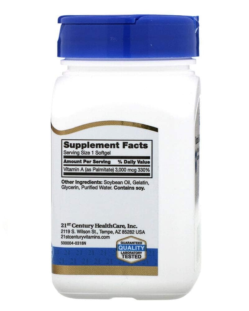 21st Century Vitamin A 10,000 IU Softgels, 110 Softgels