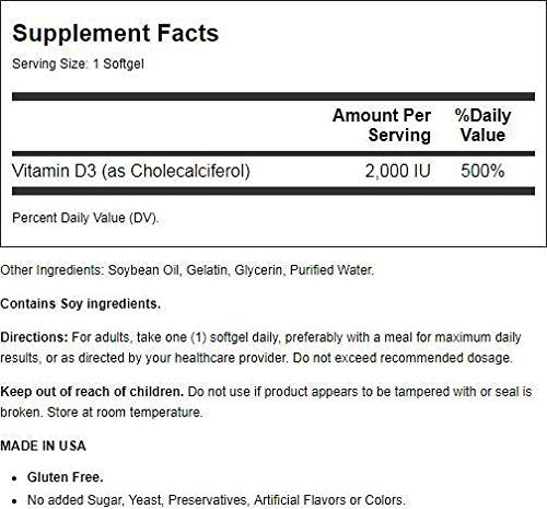 21st Century Vitamin D3 Softgel 250 Count