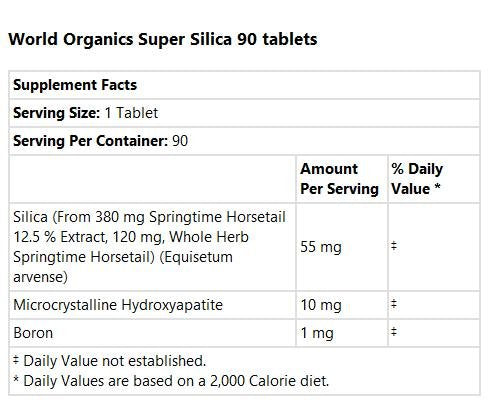 World Organic Super Silica 90 Tablets