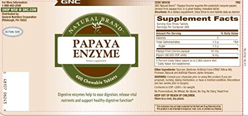 GNC Papaya Enzyme Tablets, 240 Count