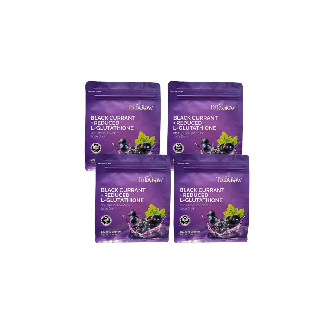 Tala Glow Black Currant + Reduced L-Glutathione and Herbal Powdered Juice Drink, Powder, 7