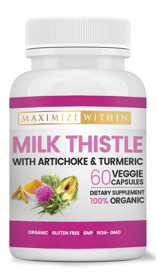 Maximize Within Milk Thistle with Artichoke & Turmeric Supplement Capsule, 2-Pack