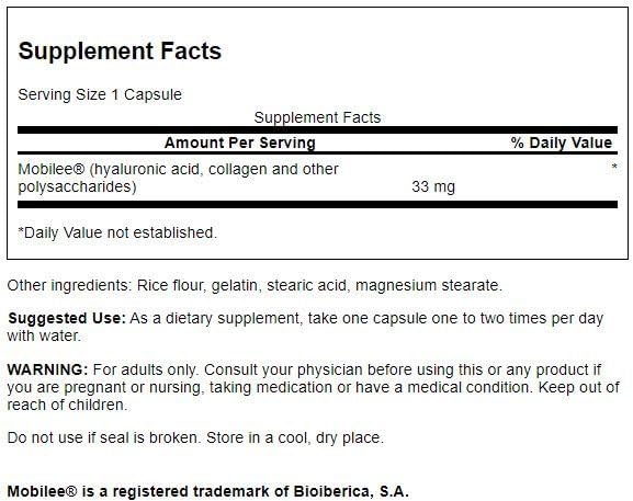 Swanson Hyal-Joint Hyaluronic Acid Complex 33 Milligrams, 60 Capsules