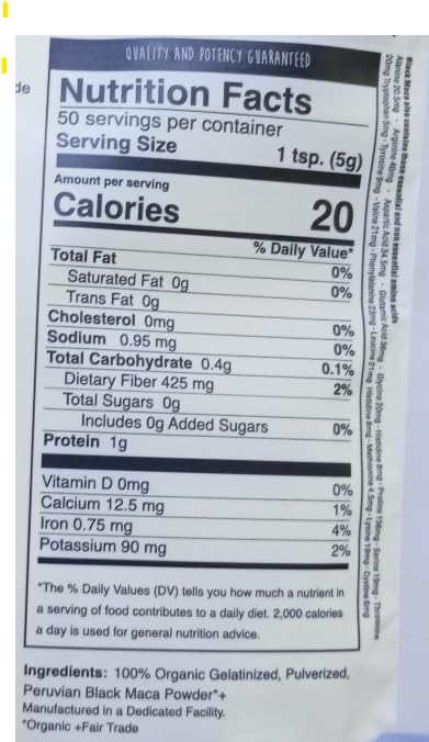 Incaliving Peruvian Black Maca Powder, 5.29 Ounce