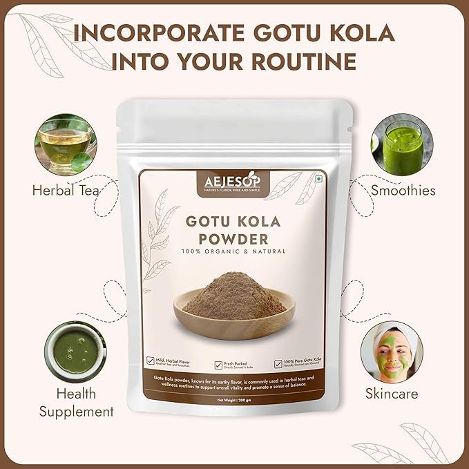 AEJESOP Organic Gotu Kola Powder 7 Ounce
