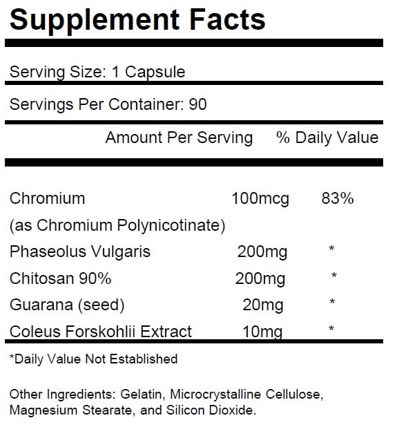 KRK SUPPLEMENTS Fat and Carb Blocker with Phaseolus Vulgaris (White Kidney Bean Extract) Chitosan Capsules 270
