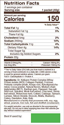 Dr. Kellyann Super Chocolate Collagen Smoothie Powder, 7 Servings
