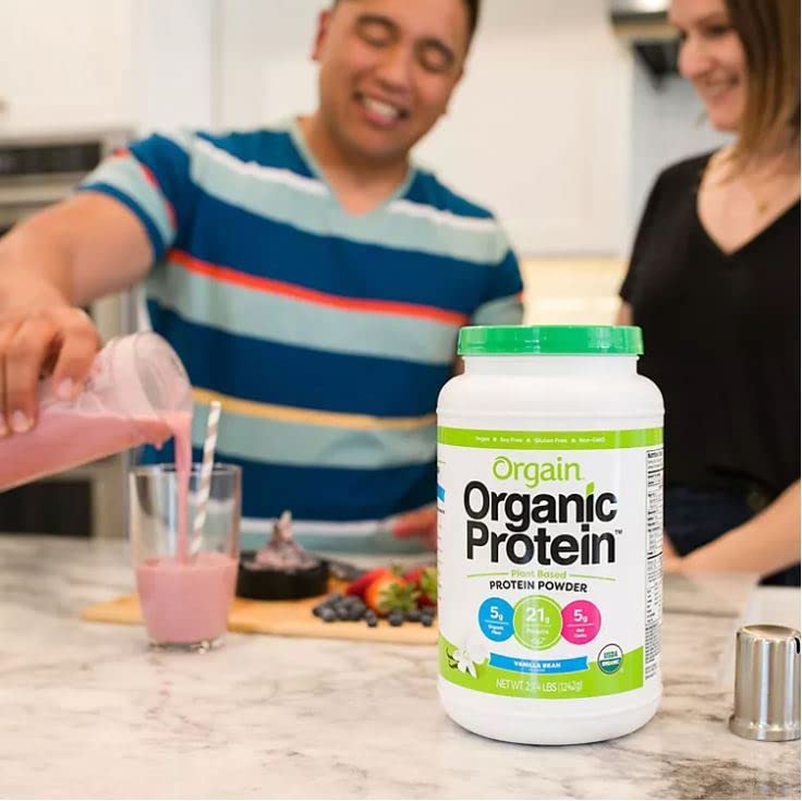 Orgain Organic Plant Based Protein Powder Vanilla Bean, 32 Servings