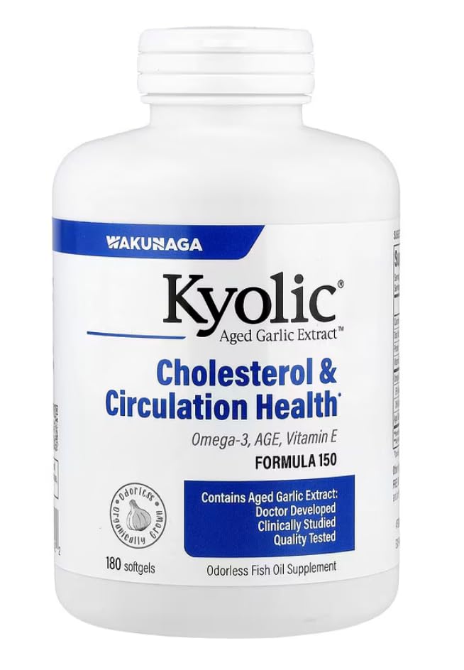 Kyolic Cholesterol and Circulation Health Formula Softgels 180 Count