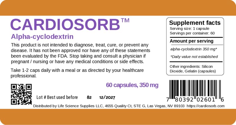 Cardiosorb Alpha-Cyclodextrin Capsule, 60 Count