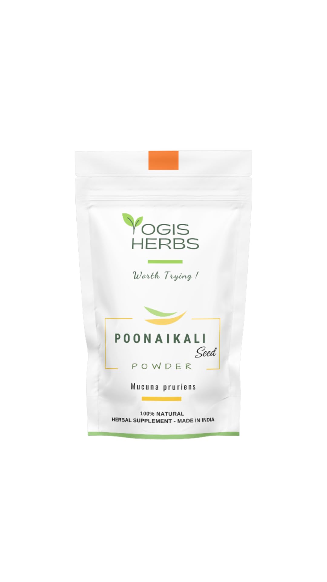 YOGIS HERBS Purified Poonaikkali Seed Powder – Kapikachu (Mucuna Pruriens/Velvet Bean), Dehulled & Detoxified – Vitality & Cognitive Support – Non-GMO, 16 oz Powder