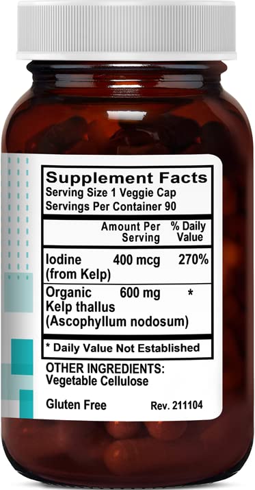 Kovite Organic Kelp 400 mcg Vegetable Capsules 90 Count