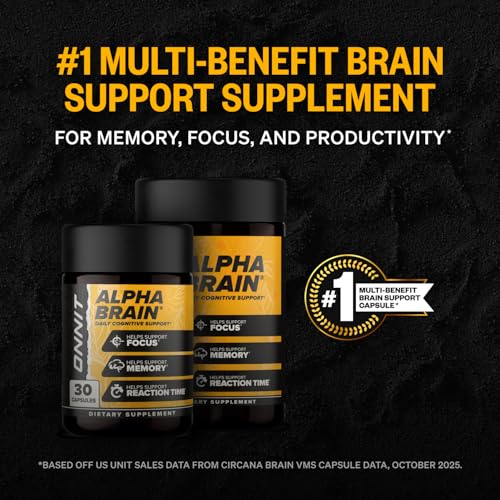 ONNIT Alpha Brain Nootropic Capsules (90 Count) + Creatine Monohydrate Powder (30 Servings) Pack of 2