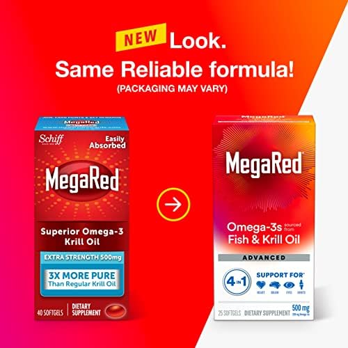 MegaRed Omega-3 Krill Oil 500mg Extra Strength Softgels 45 Count