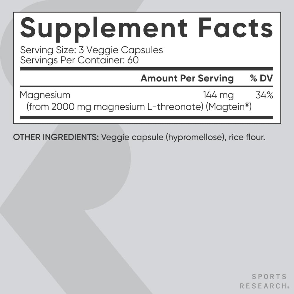 Sports Research Gym Pro Pack Creatine Monohydrate Powder with Creapure and Magnesium L-Threonate Capsules 2000mg