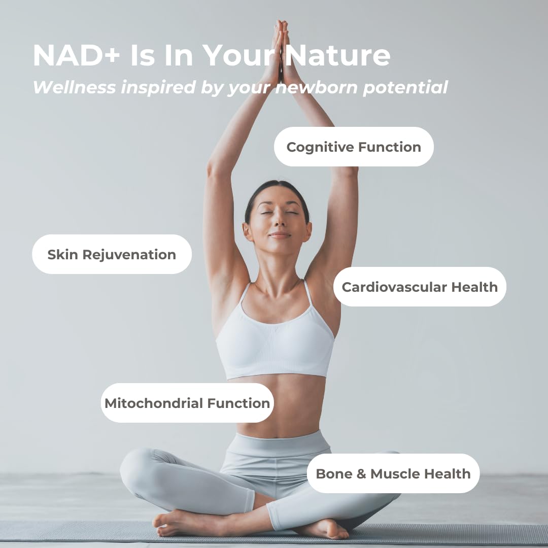 NATURENEWBORN NAD+ Supplement 1000mg with Ca-AKG and Resveratrol Capsules, 60 Count