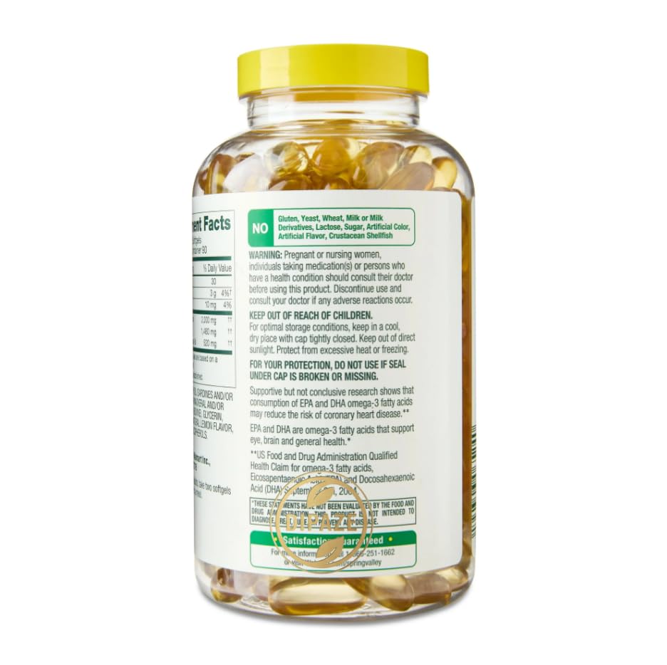 Generic Omega-3 from Fish Oil 2000 mg Softgels 180 Count