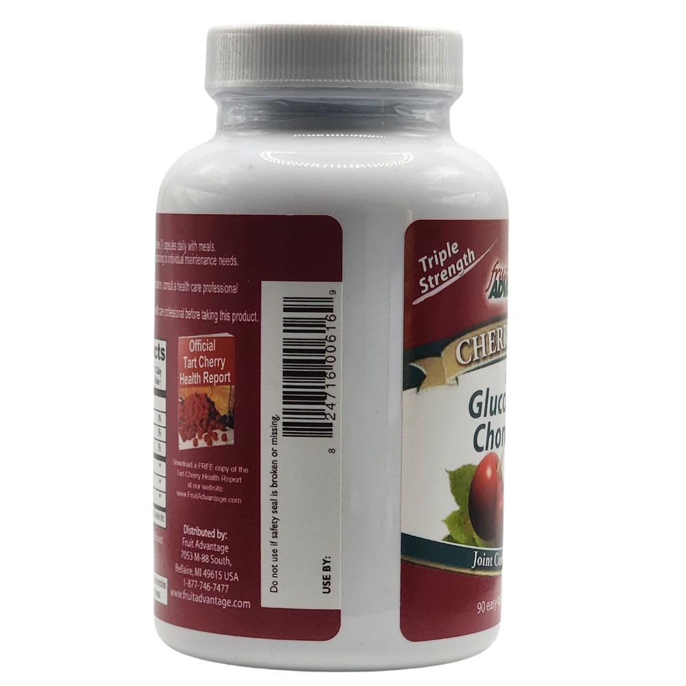 Fruit Advantage Cherry Prime Montmorency Tart Cherry with Glucosamine & Chondroitin Capsules, 2-Pack