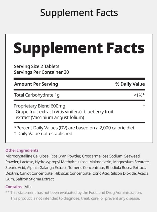 Generic Atomy Smart Memory Up Grape Blueberry Plant Derived Supplement 60 Tablets