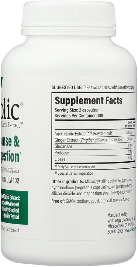 Kyolic #102 Garlic W/Enzyme Veg, 200 Capsules