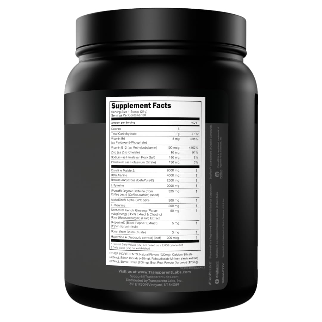 Transparent Labs Bulk Black Pre Workout Powder 22.22