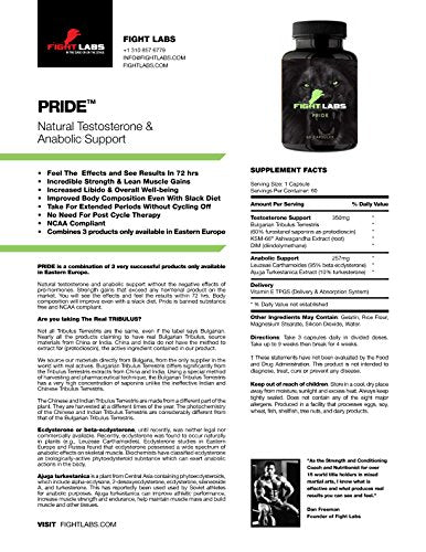 Fight Labs Pride Natural Testosterone & Anabolic Support Capsules, 60 Capsules