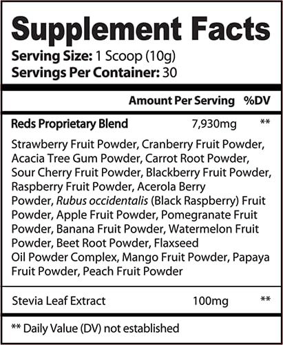 VB Health Red Boost Superfood - 19 Fruits & Berries Powder 10.6 Ounces