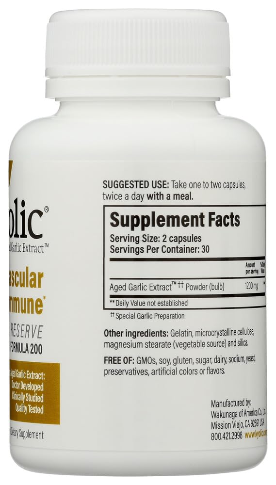 Wakunaga Kyolic Reserve 600 mg Capsules, 60 Count