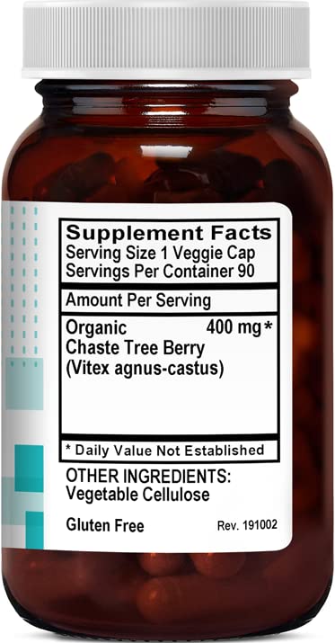 Kovite Organic Chaste Tree Berry 400 mg Capsules 90 Count