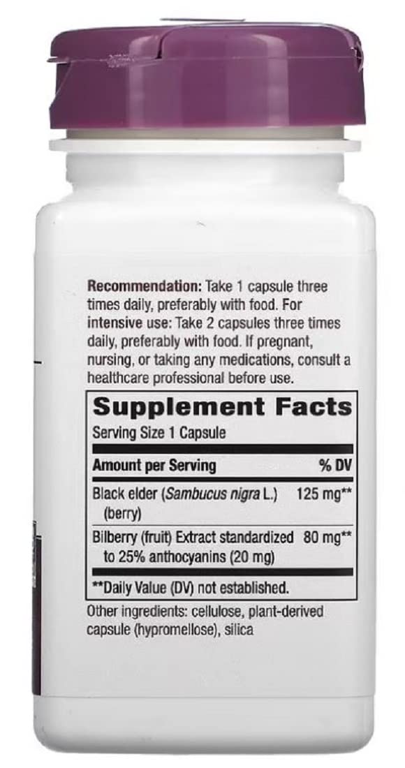 Nature's Way Bilberry Standardized Extract Veg Capsules 180 Capsules