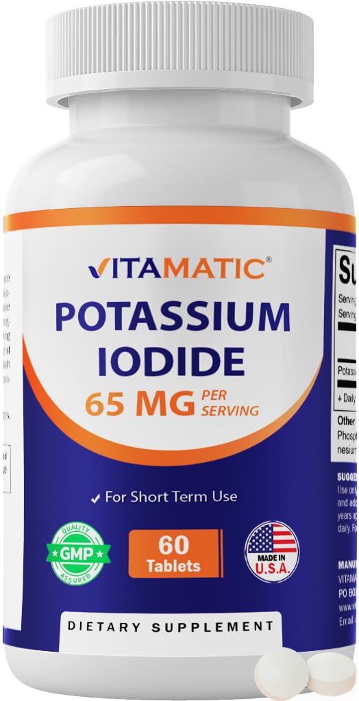 Vitamatic Potassium Iodide 65 mg per Serving Thyroid Support Tablets 120