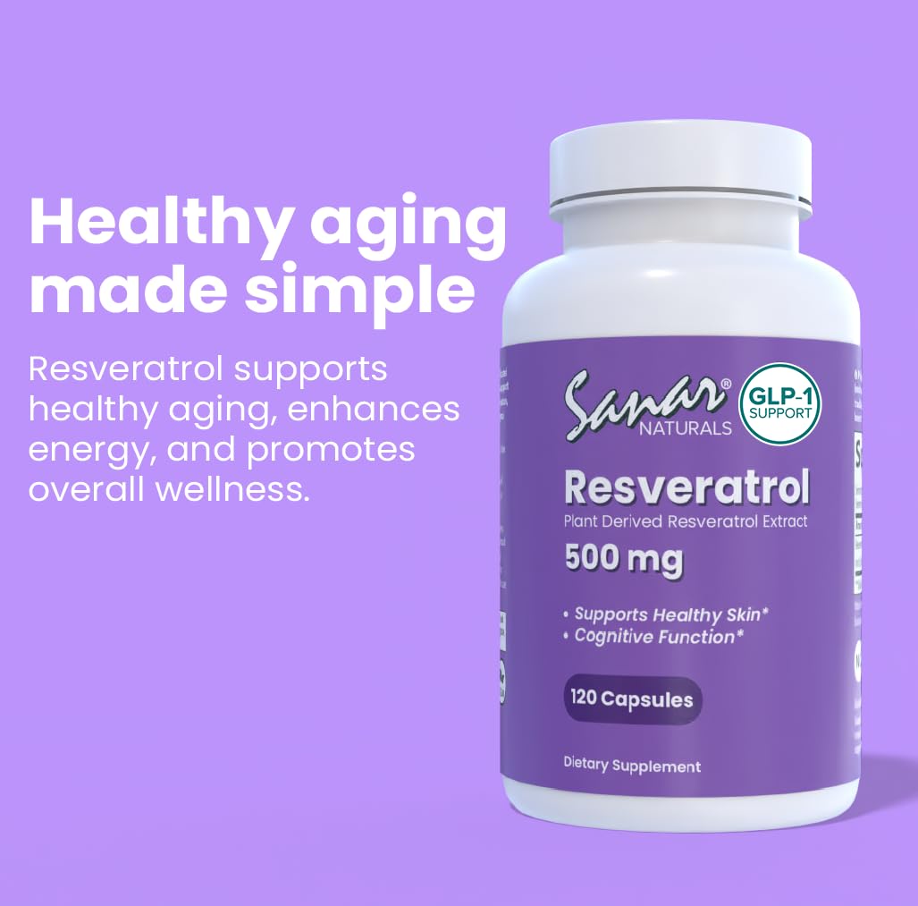 Sanar Naturals Resveratrol 500mg Capsule, 120 Count