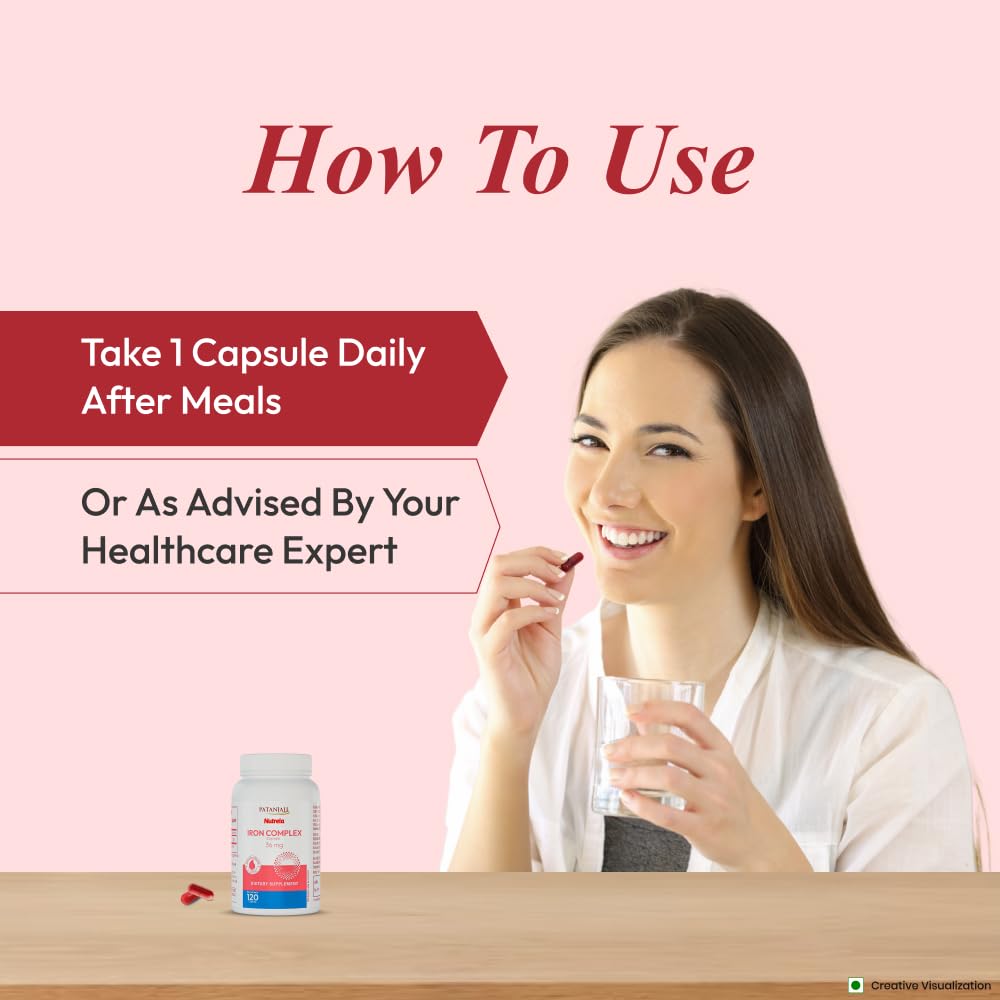 Patanjali Nutrela Iron Complex 36mg Capsule, 1 Count