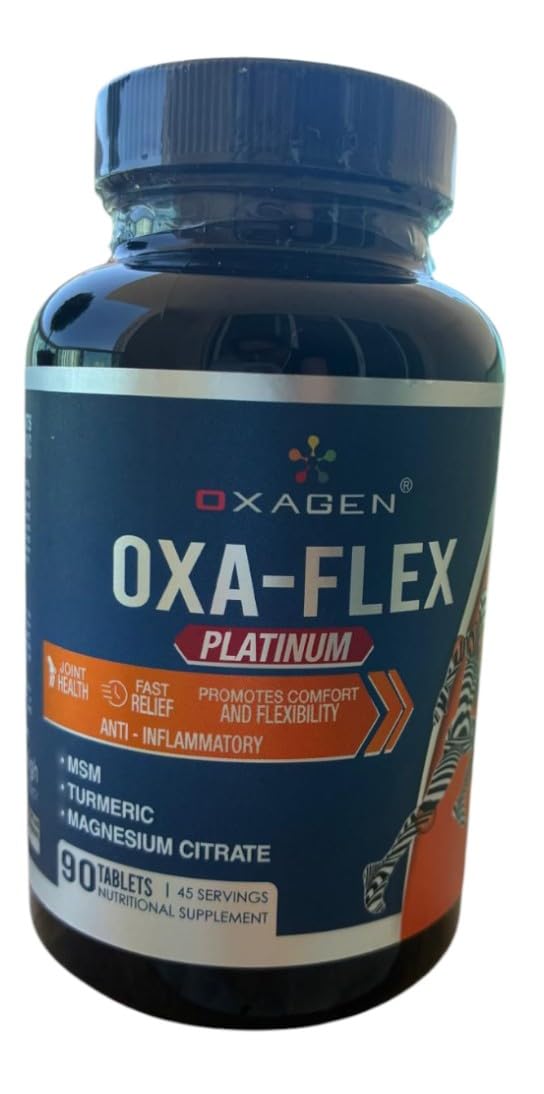 Generic OXAFLEX PLATINUN Magnesium (Citrate), Curcuma Longa, MSM Methyl Sulfonyl Methane 1 a Day Anti-inflammatory Regenerating Anti-Aging, 90 Tablets