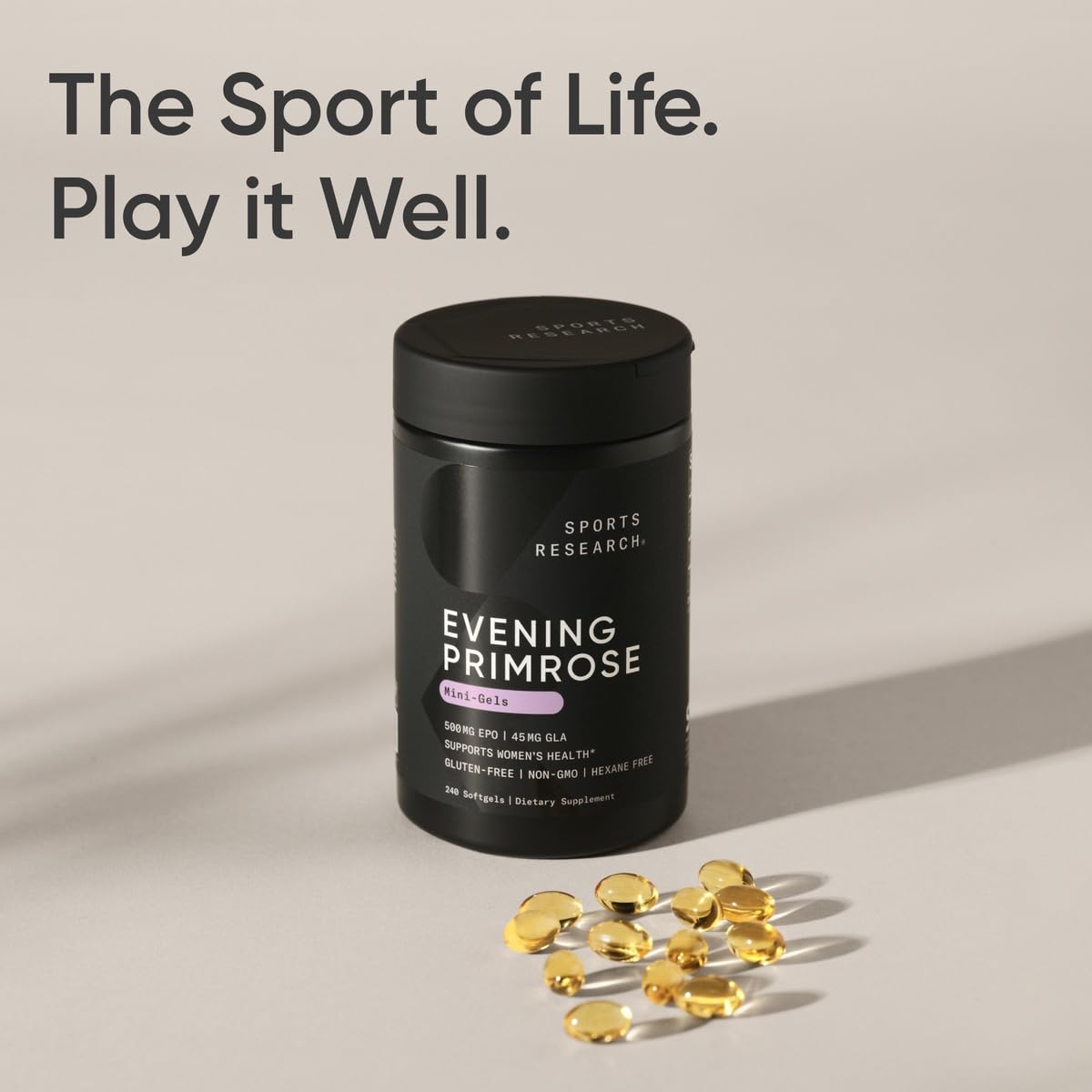 Sports Research Evening Primrose Oil (500mg) Cold-Pressed Softgels 120