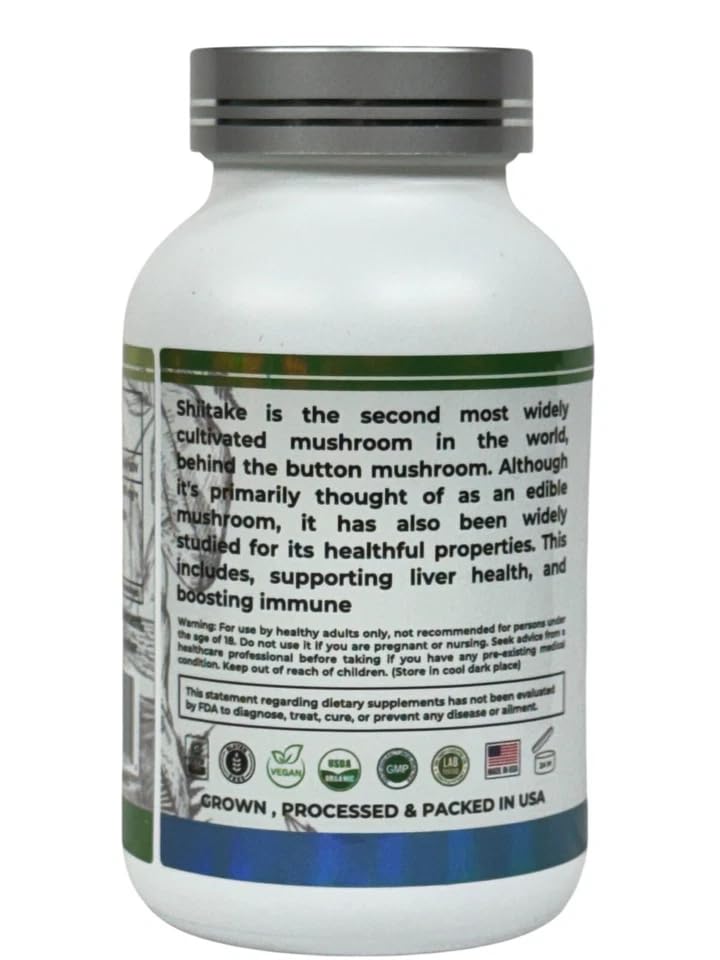 Mn Mother Nature Inc Shiitake (Lentinula edodes) Mushroom Supplement 120 Capsules