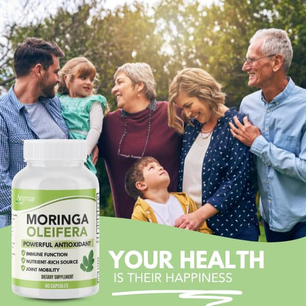 Arymar Moringa Oleifera 630mg Capsules, 60 Count