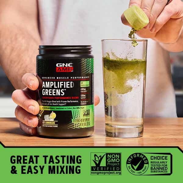 GNC Superfoods Amplified Greens ICY Lemonade Powder, 10 Ounce, 10 Servings