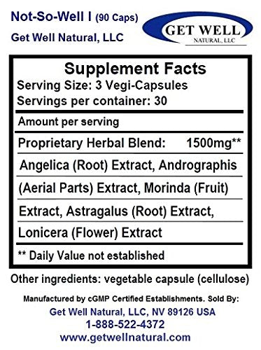 Get Well Natural, LLC Not-So-Well I Capsules 90