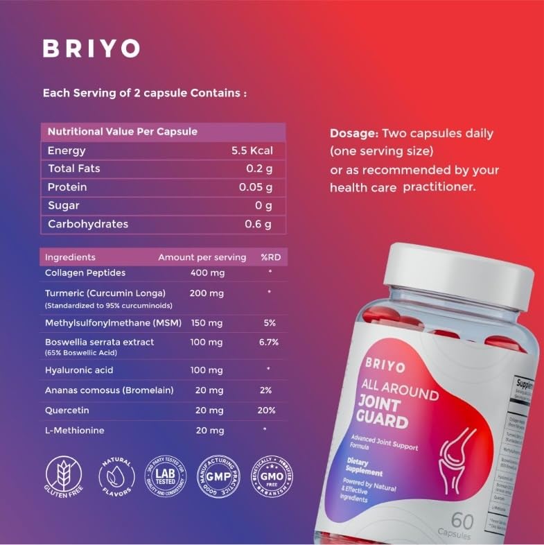 Briyo Joint Health Supplement All Around Joint Guard Capsule 60 Count