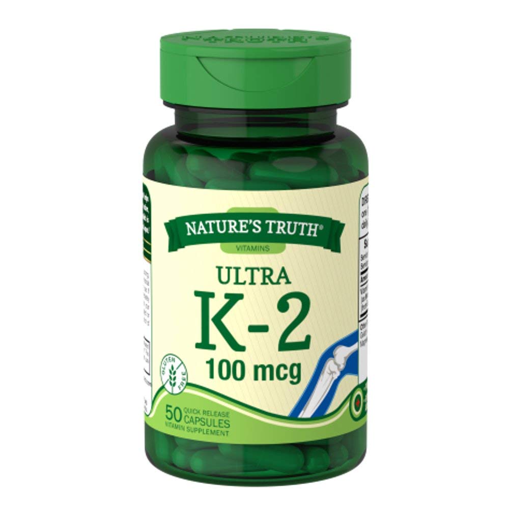 Nature's Truth Ultra Vitamin K-2 100 mcg Capsules, 50 Count