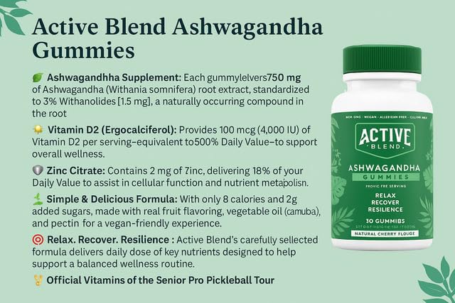Active Blend Ashwagandha Gummies, 30 Count