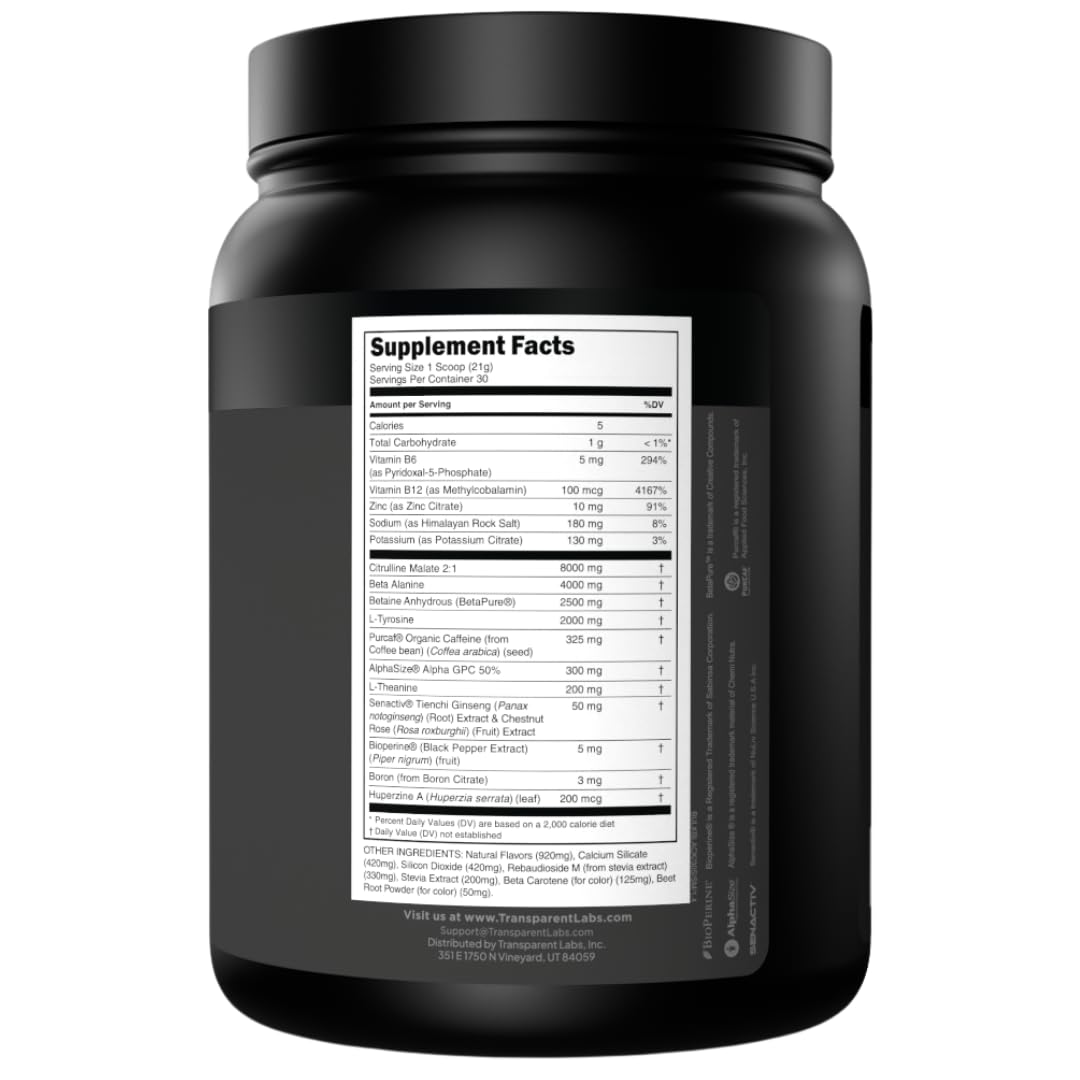 Transparent Labs Bulk Black Pre Workout Powder 22.5