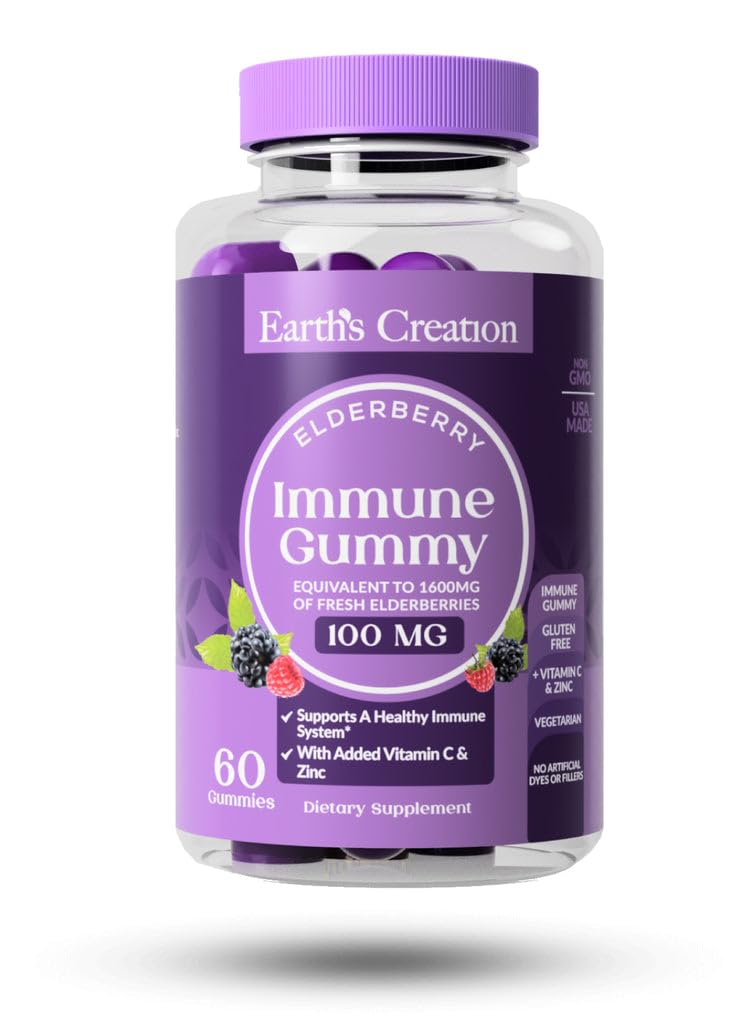 Earth's Creation Elderberry Gummies 60 Count