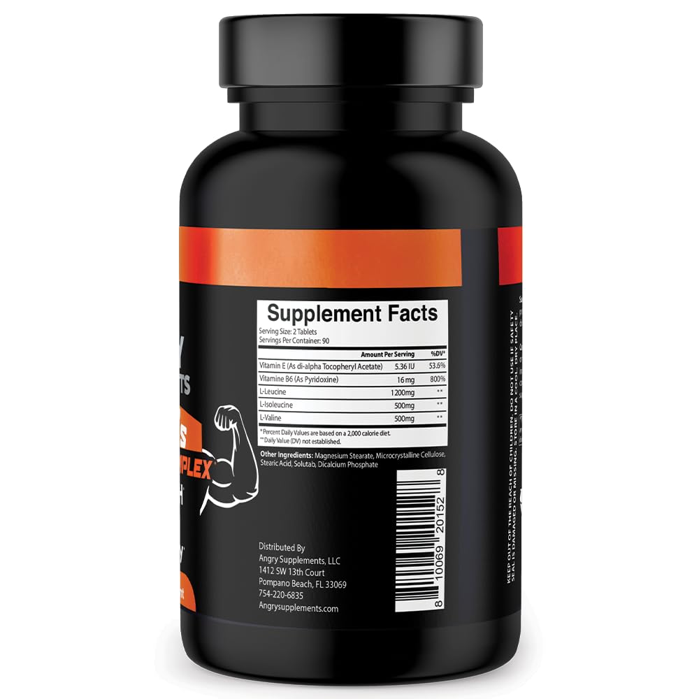 Angry Supplements BCAA Amino Acid Complex Tablets 180 Tablets